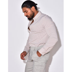 Chemise manches longues à rayures Chemise manches longues à rayures