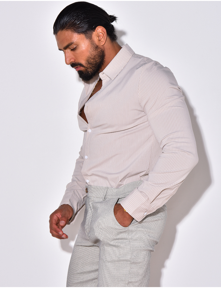 Chemise manches longues à rayures Chemise manches longues à rayures