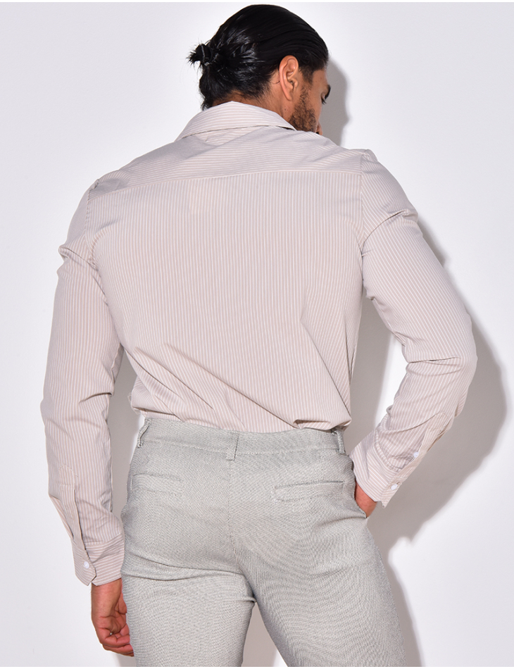 Chemise manches longues à rayures Chemise manches longues à rayures