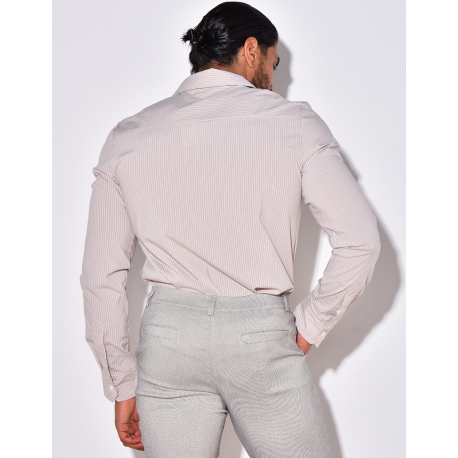 Chemise manches longues à rayures Chemise manches longues à rayures