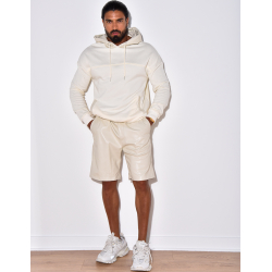 Ensemble sweat bi-matière et short en simili Ensemble sweat bi-matière et short en simili