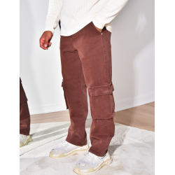 Jeans large à poches