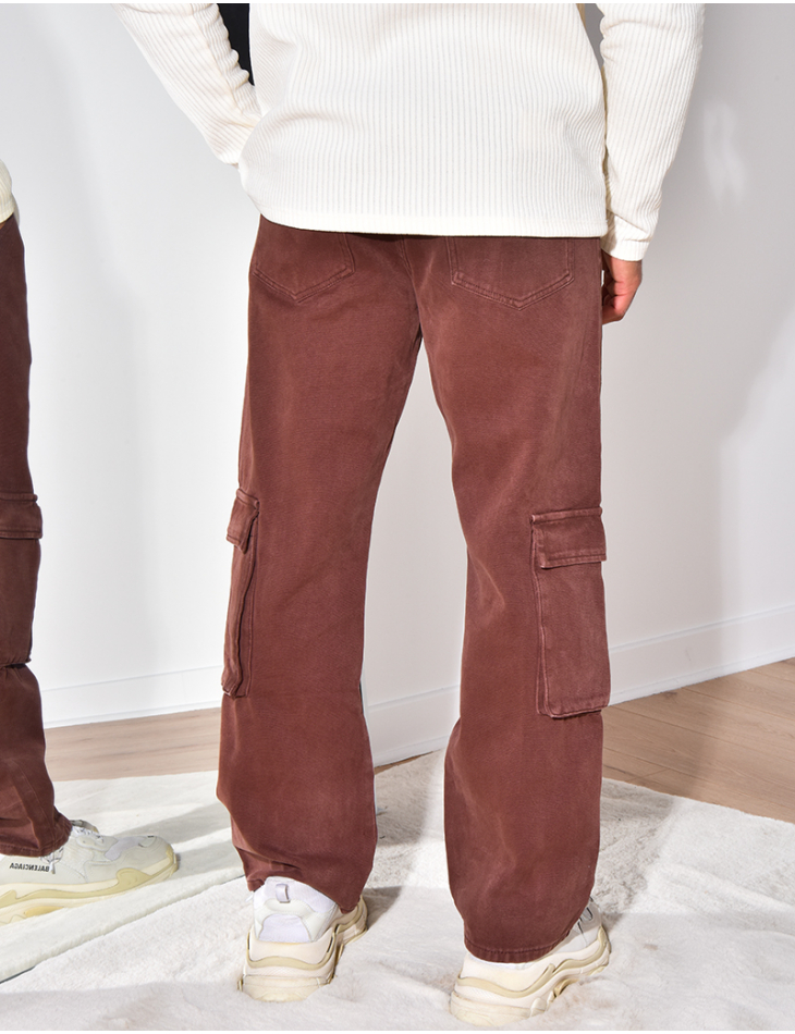 Jeans large à poches