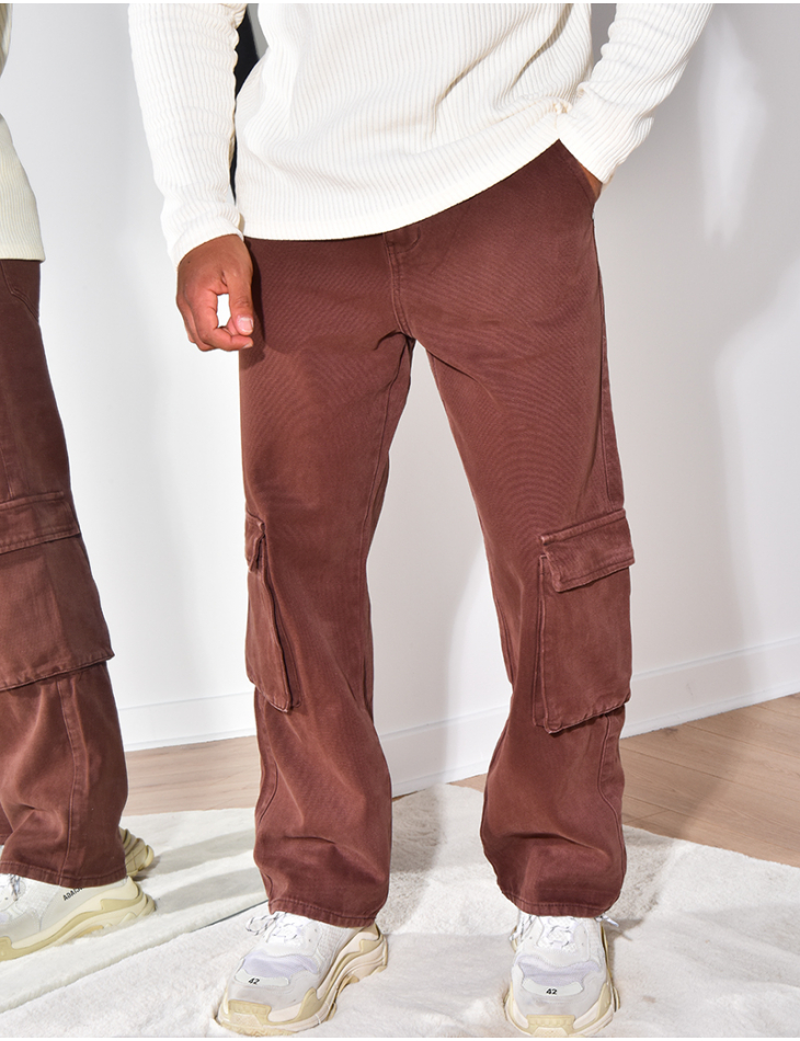 Jeans large à poches