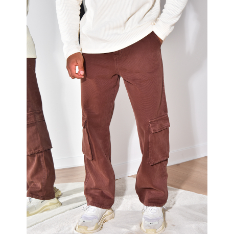 Jeans large à poches