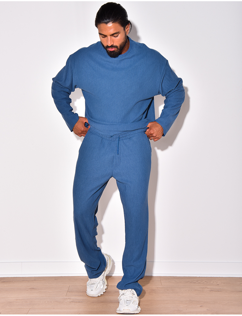 Ensemble lounge - Pull & pantalon en tricot côtelé
