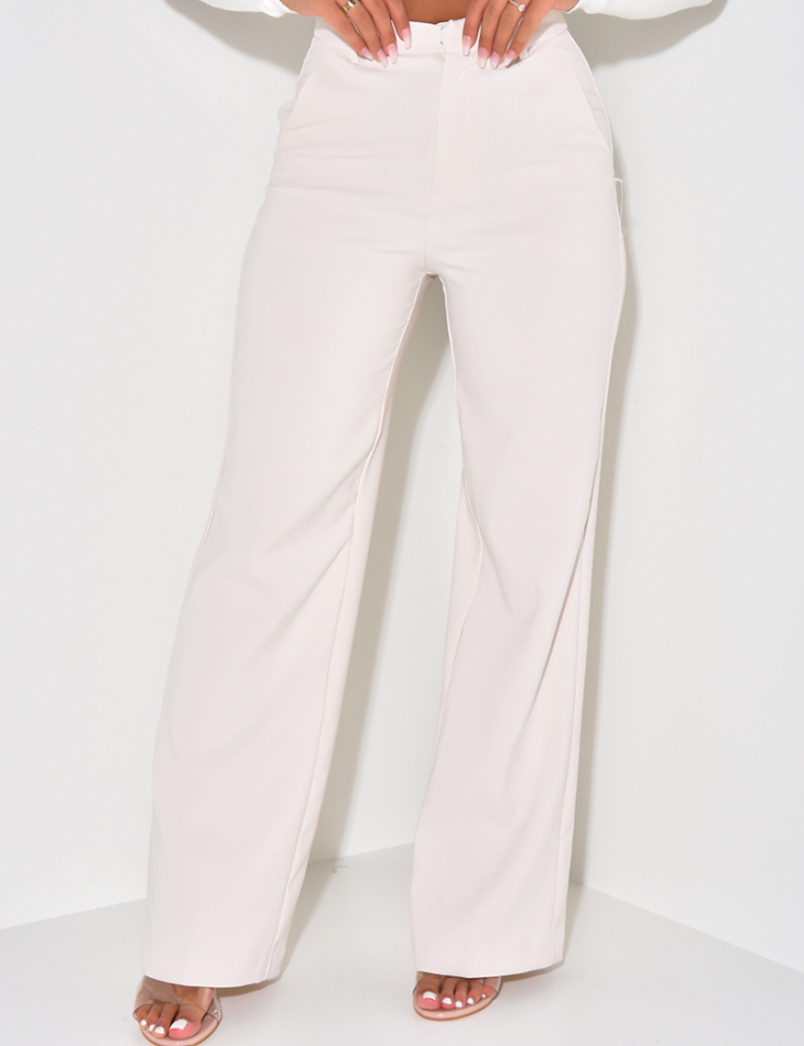 Straight-leg tailored trousers