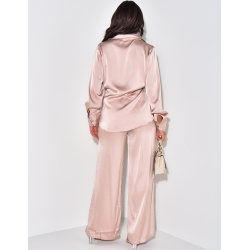 Satin trousers and shirt to tie   Satin trousers and shirt to tie