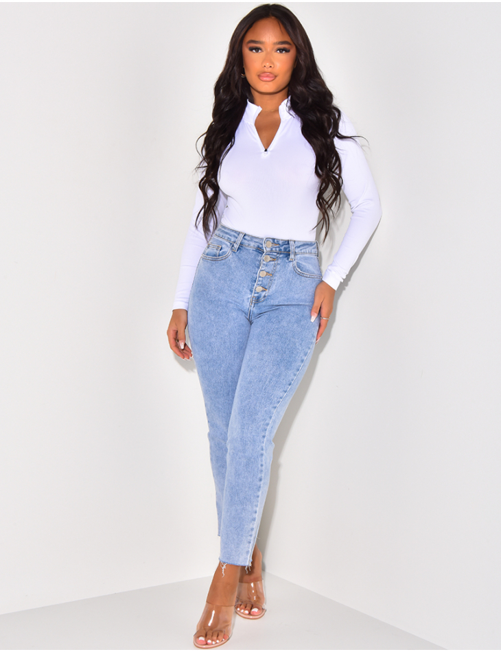Jean mom fit pas cher best sale