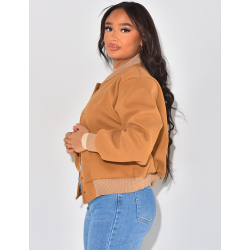 Bombers en feutrine et details laine 