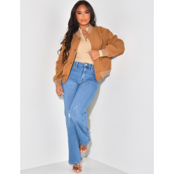 Bombers en feutrine et details laine 