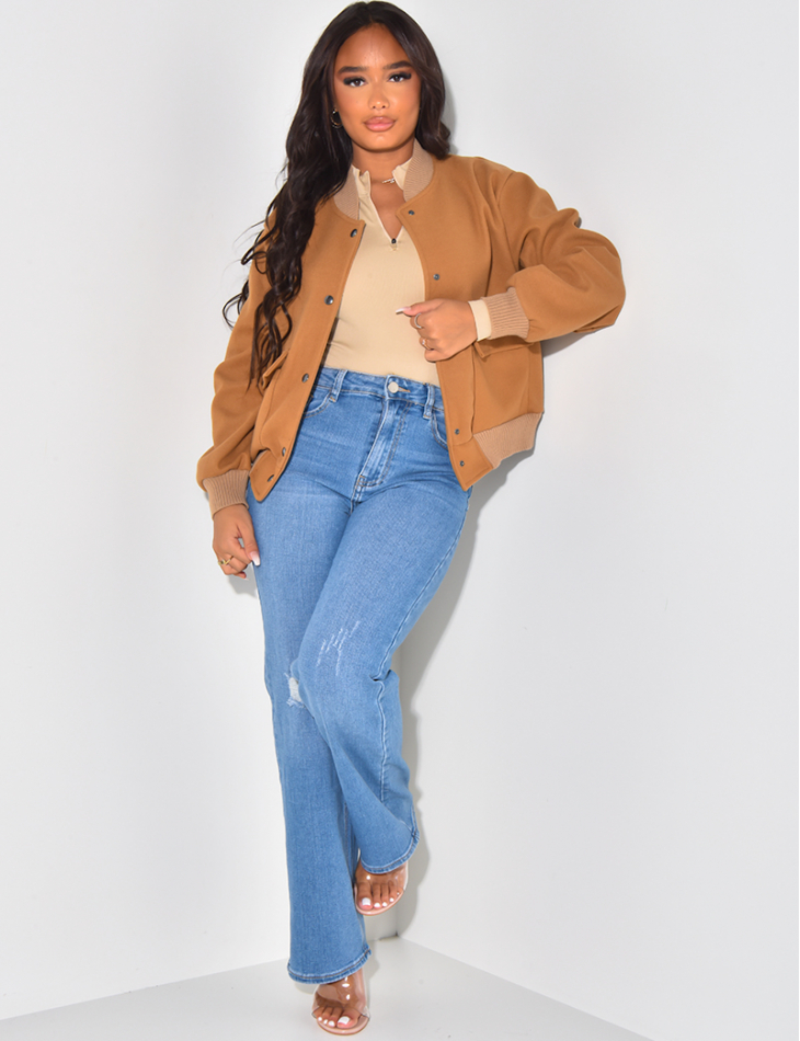 Bombers en feutrine et details laine 