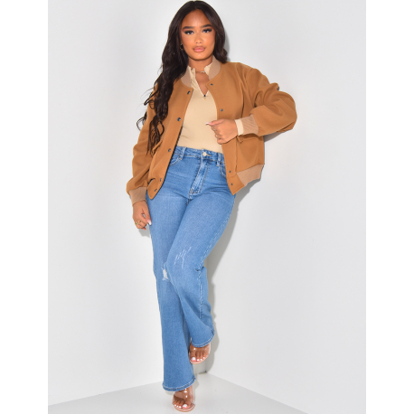 Bombers en feutrine et details laine 