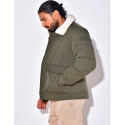 Veste à poche col en fourrure Veste à poche col en fourrure