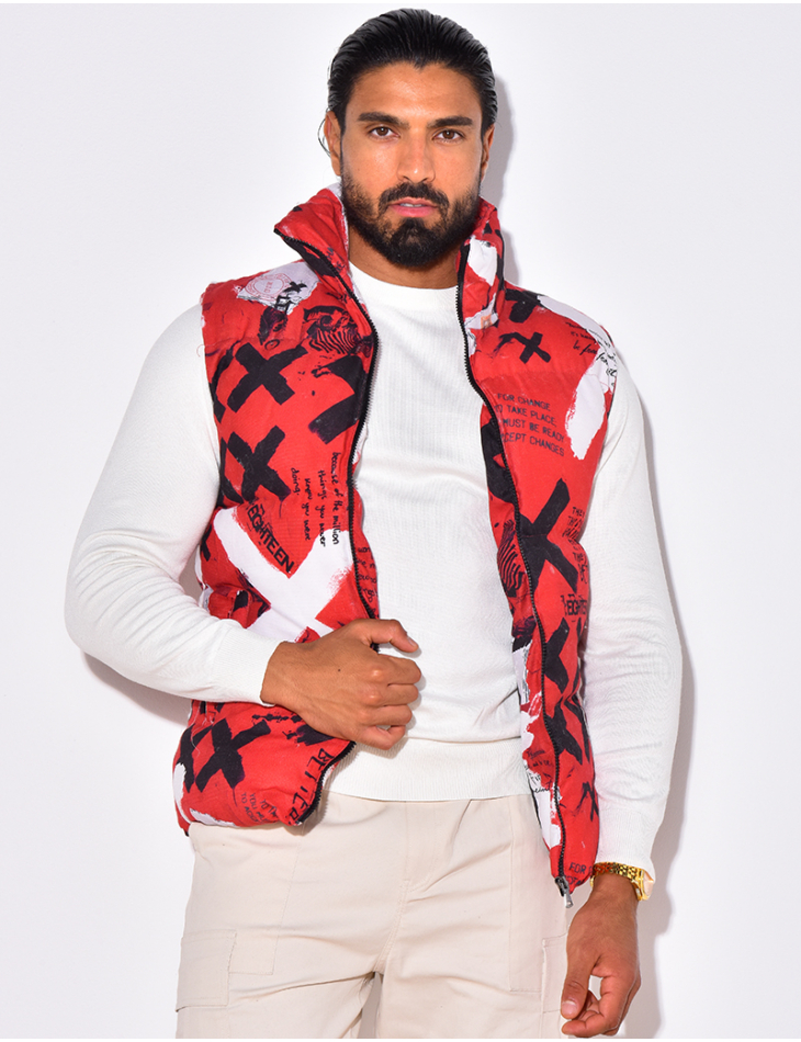 Ärmellose Daunenjacke mit Muster Ärmellose Daunenjacke mit Muster