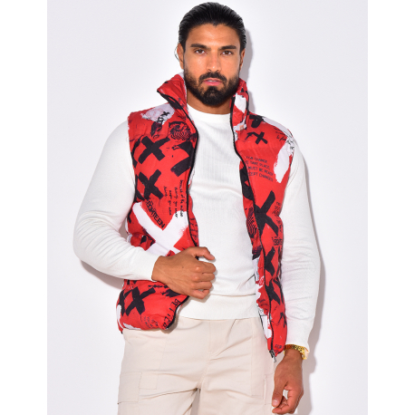 Ärmellose Daunenjacke mit Muster Ärmellose Daunenjacke mit Muster