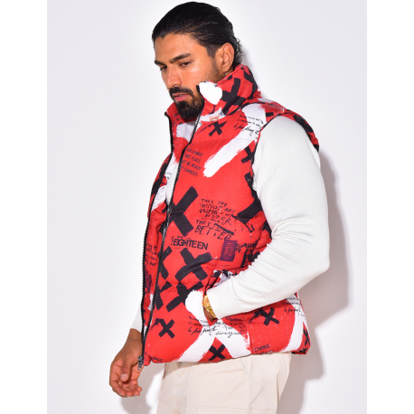 Ärmellose Daunenjacke mit Muster Ärmellose Daunenjacke mit Muster