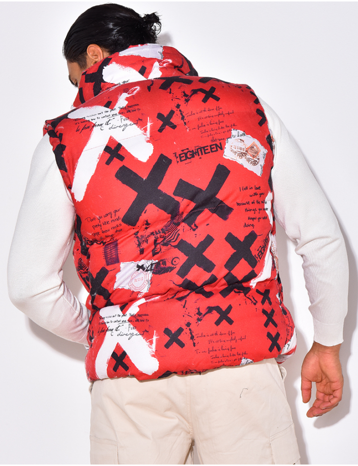 Ärmellose Daunenjacke mit Muster Ärmellose Daunenjacke mit Muster