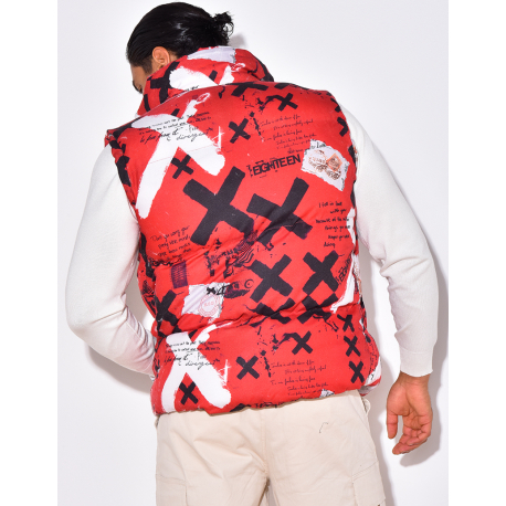 Ärmellose Daunenjacke mit Muster Ärmellose Daunenjacke mit Muster