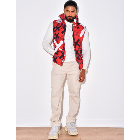 Ärmellose Daunenjacke mit Muster Ärmellose Daunenjacke mit Muster