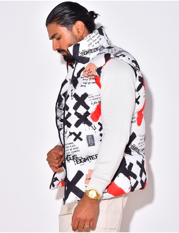 Doudoune sans manches à motifs Doudoune sans manches à motifs