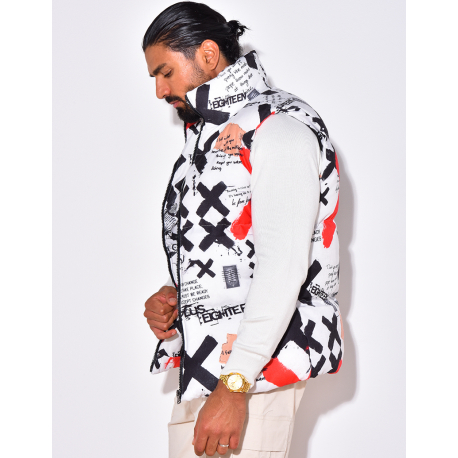 Doudoune sans manches à motifs Doudoune sans manches à motifs