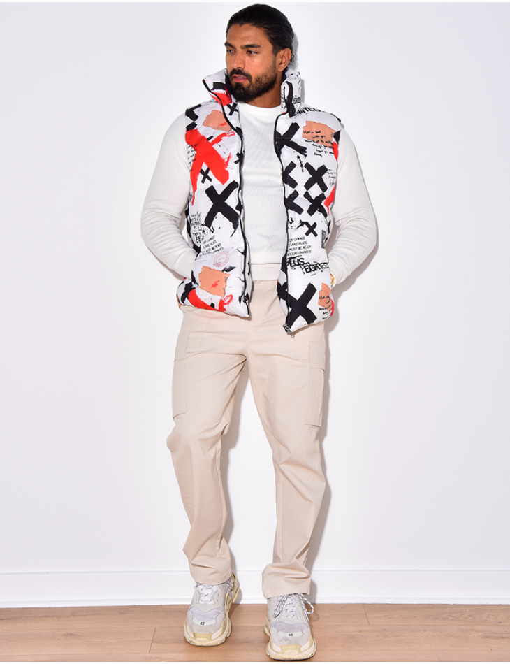 Doudoune sans manches à motifs Doudoune sans manches à motifs