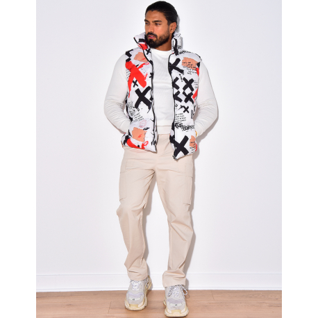 Doudoune sans manches à motifs Doudoune sans manches à motifs