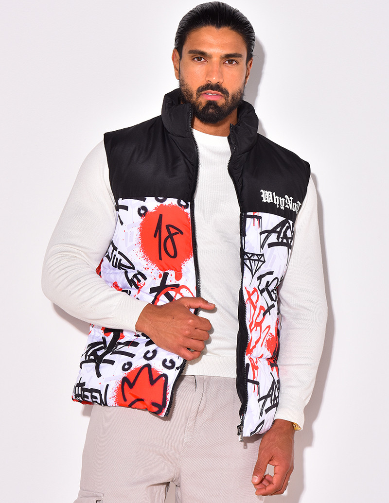 Doudoune sans manches à motif