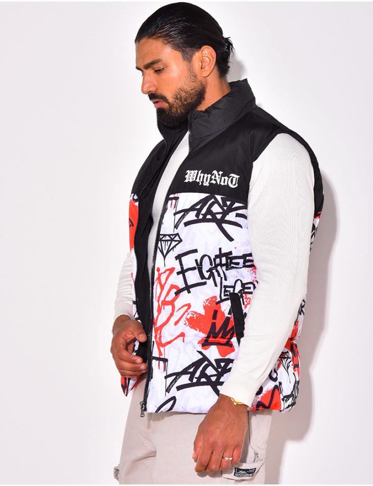 Doudoune sans manches à motif Doudoune sans manches à motif