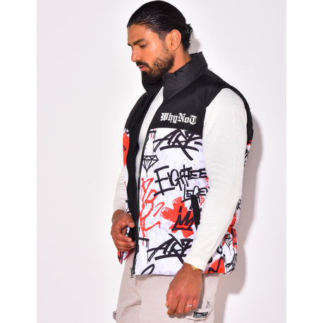 Doudoune sans manches à motif Doudoune sans manches à motif