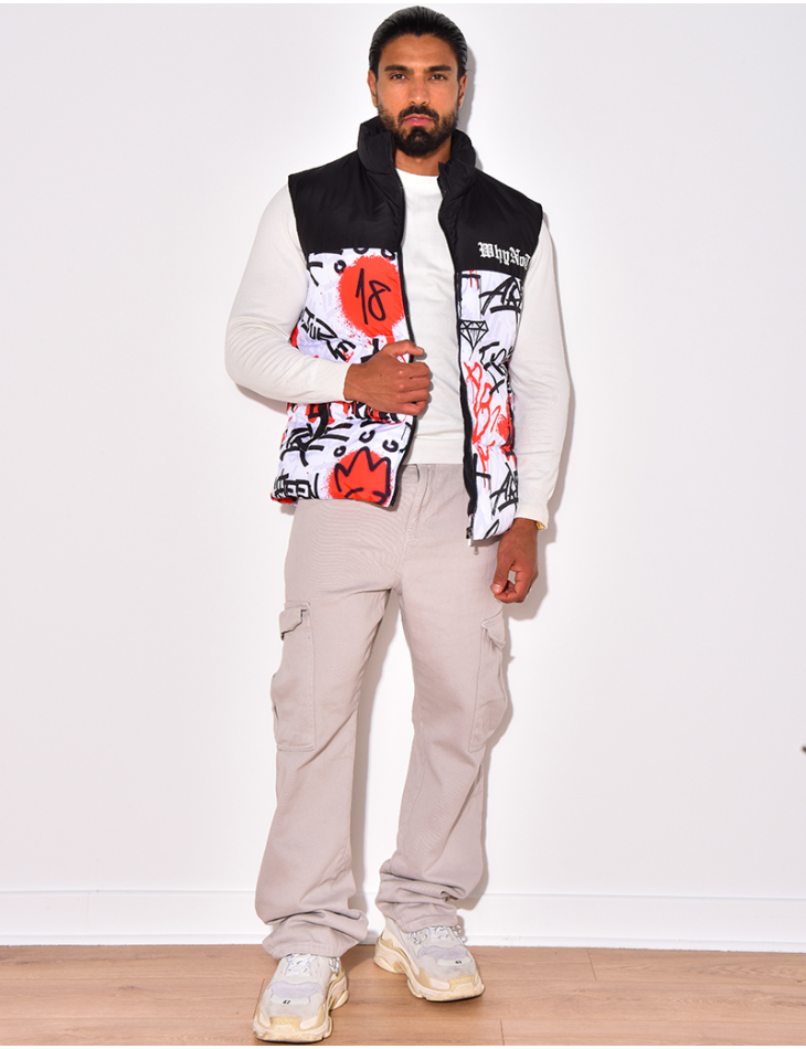 Doudoune sans manches à motif Doudoune sans manches à motif