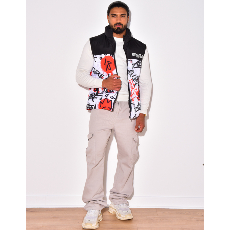 Doudoune sans manches à motif Doudoune sans manches à motif