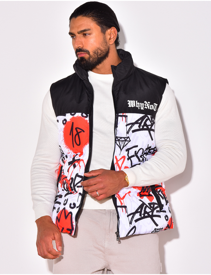 Doudoune sans manches à motif Doudoune sans manches à motif