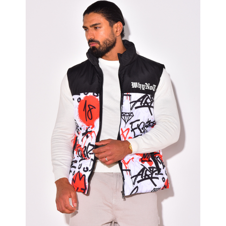 Doudoune sans manches à motif Doudoune sans manches à motif