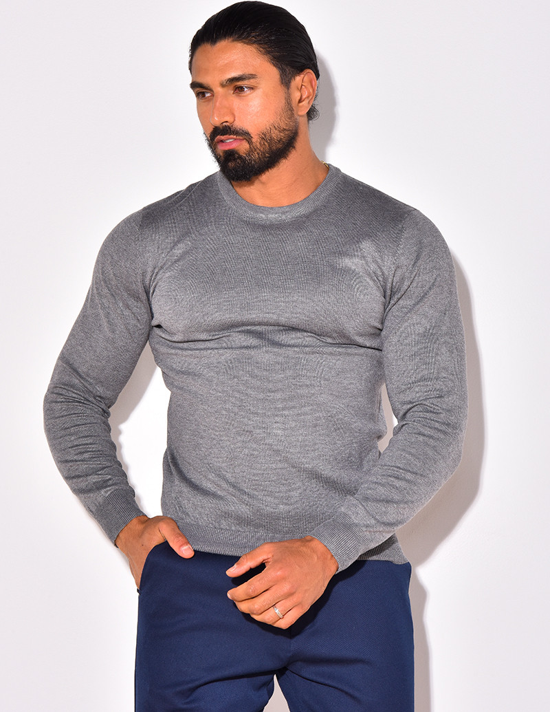 Pull fin col rond