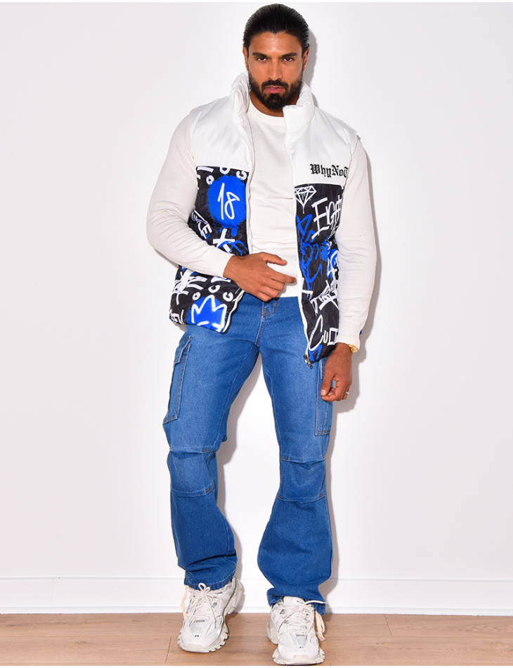 Doudoune sans manches à motif Doudoune sans manches à motif