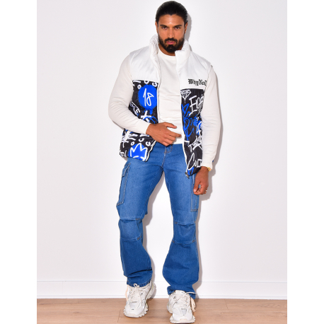 Doudoune sans manches à motif Doudoune sans manches à motif