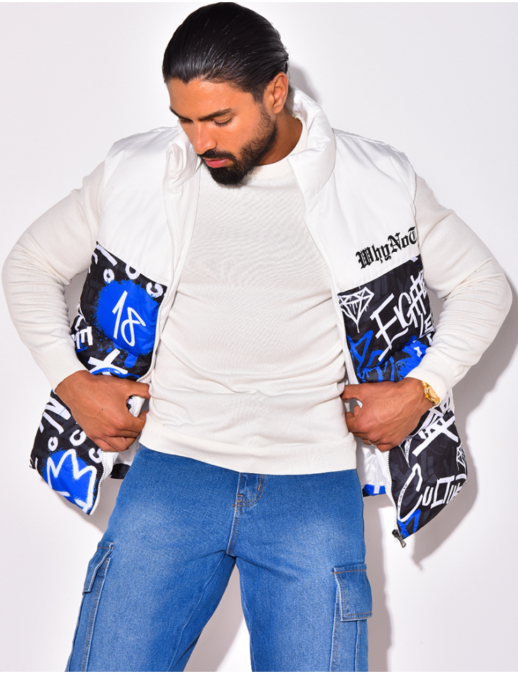 Doudoune sans manches à motif Doudoune sans manches à motif