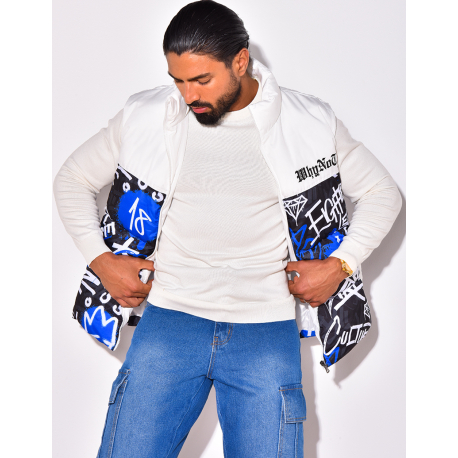 Doudoune sans manches à motif Doudoune sans manches à motif