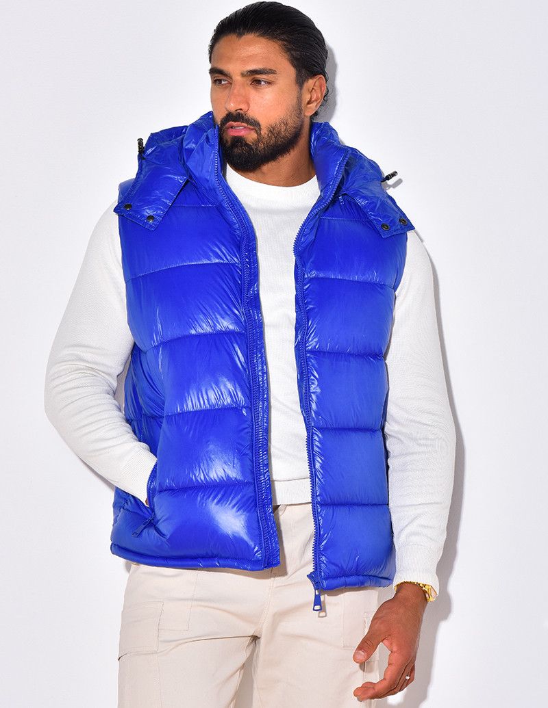 Sleeveless down jacket with hood