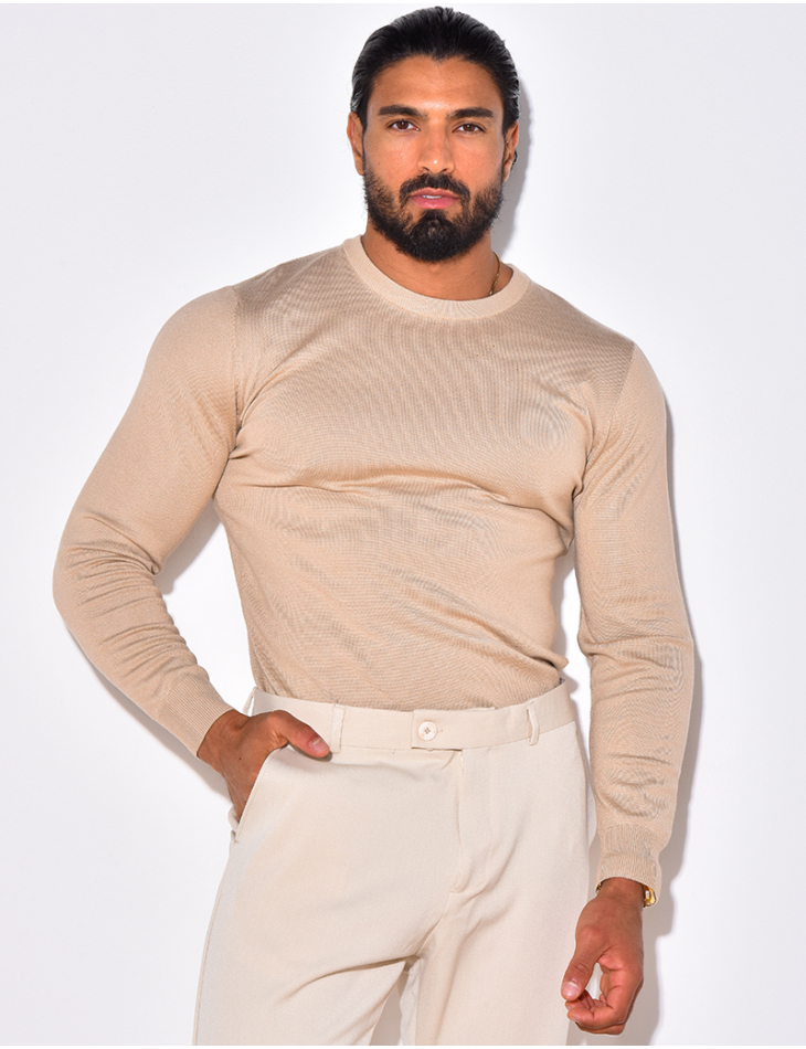 Slim round-neck jumper