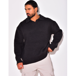 Knitted polo neck jumper