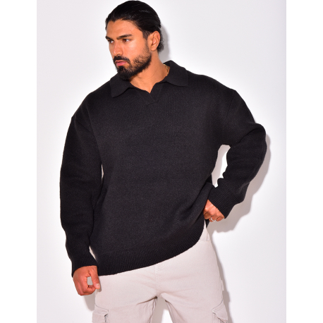 Knitted polo neck jumper