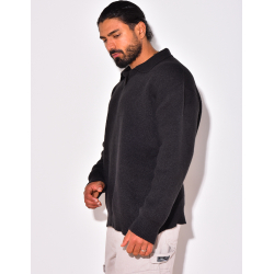 Knitted polo neck jumper