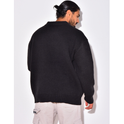 Knitted polo neck jumper