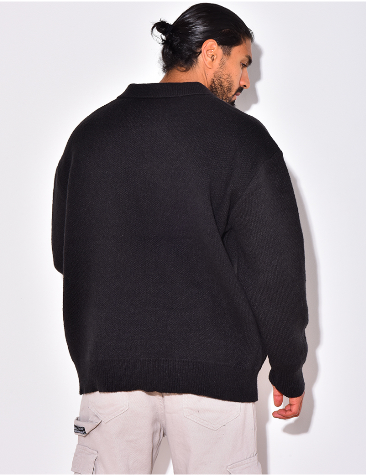 Knitted polo neck jumper