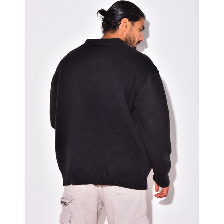 Knitted polo neck jumper