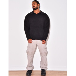 Knitted polo neck jumper