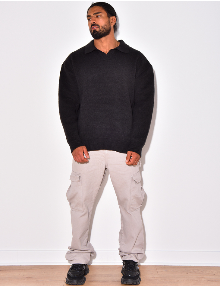 Knitted polo neck jumper